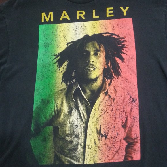 Bob Marley Shirt Reggae Rasta Jamacia Men's XXL Black - Picture 3 of 5